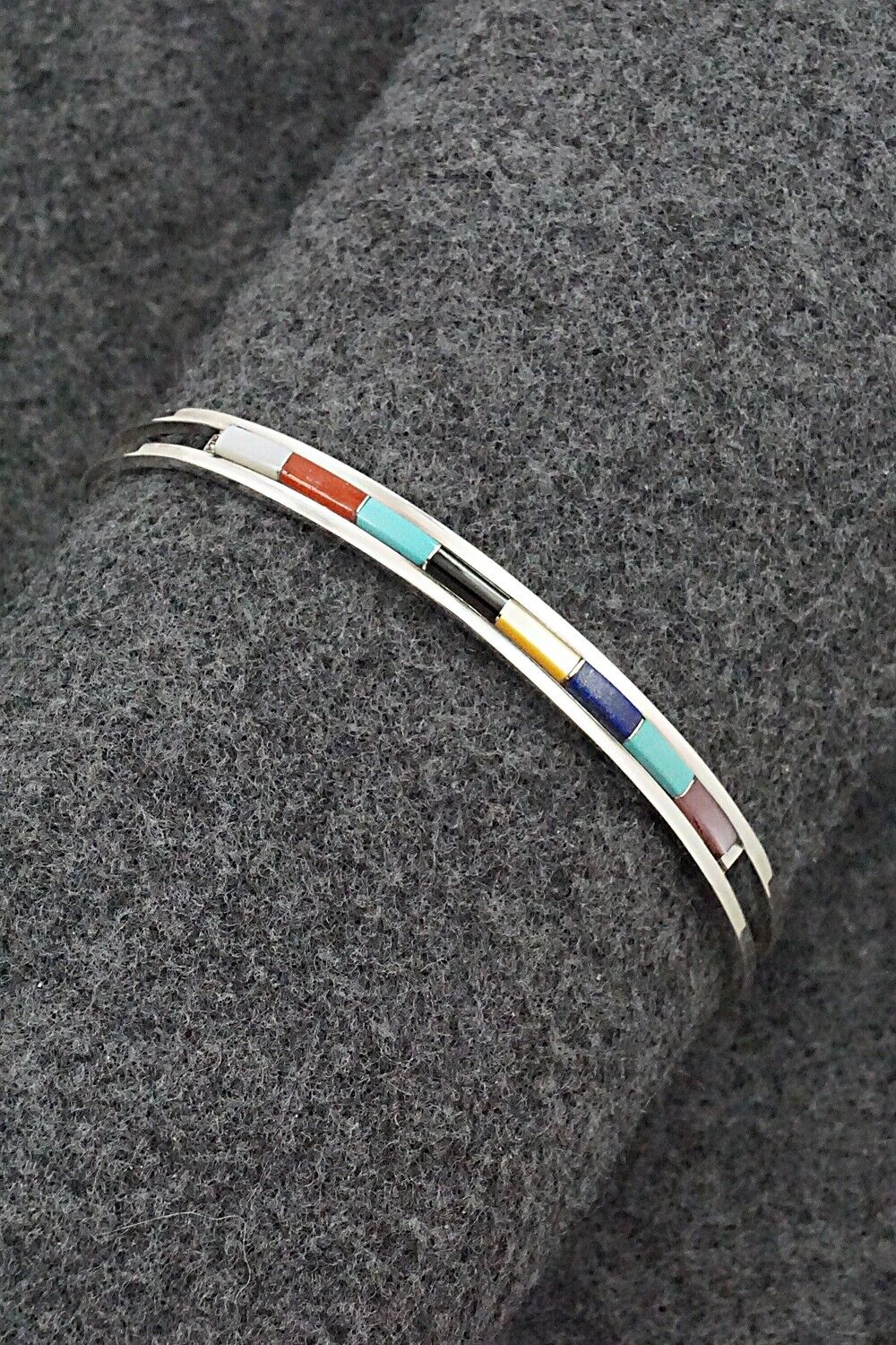 Multi-Stone & Sterling Silver Inlay Bracelet - Anson Wallace