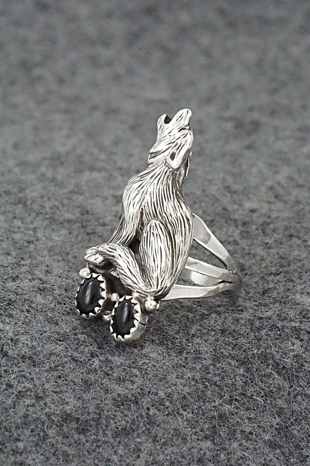 Onyx & Sterling Silver Ring - Jerryson Henio - Size 7.75