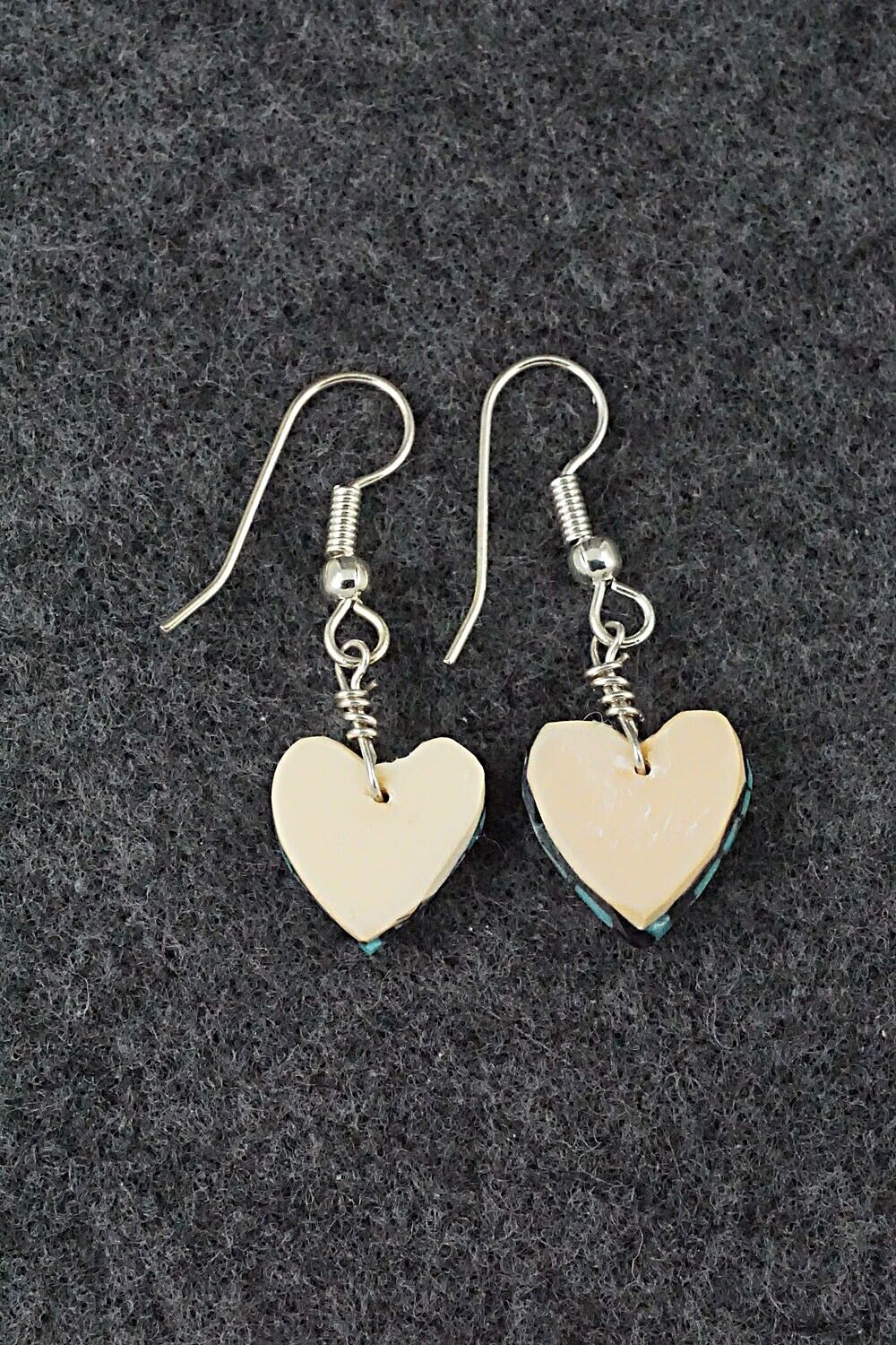 Turquoise, Spiny Oyster, Onyx & Sterling Silver Earrings - Joe Reano