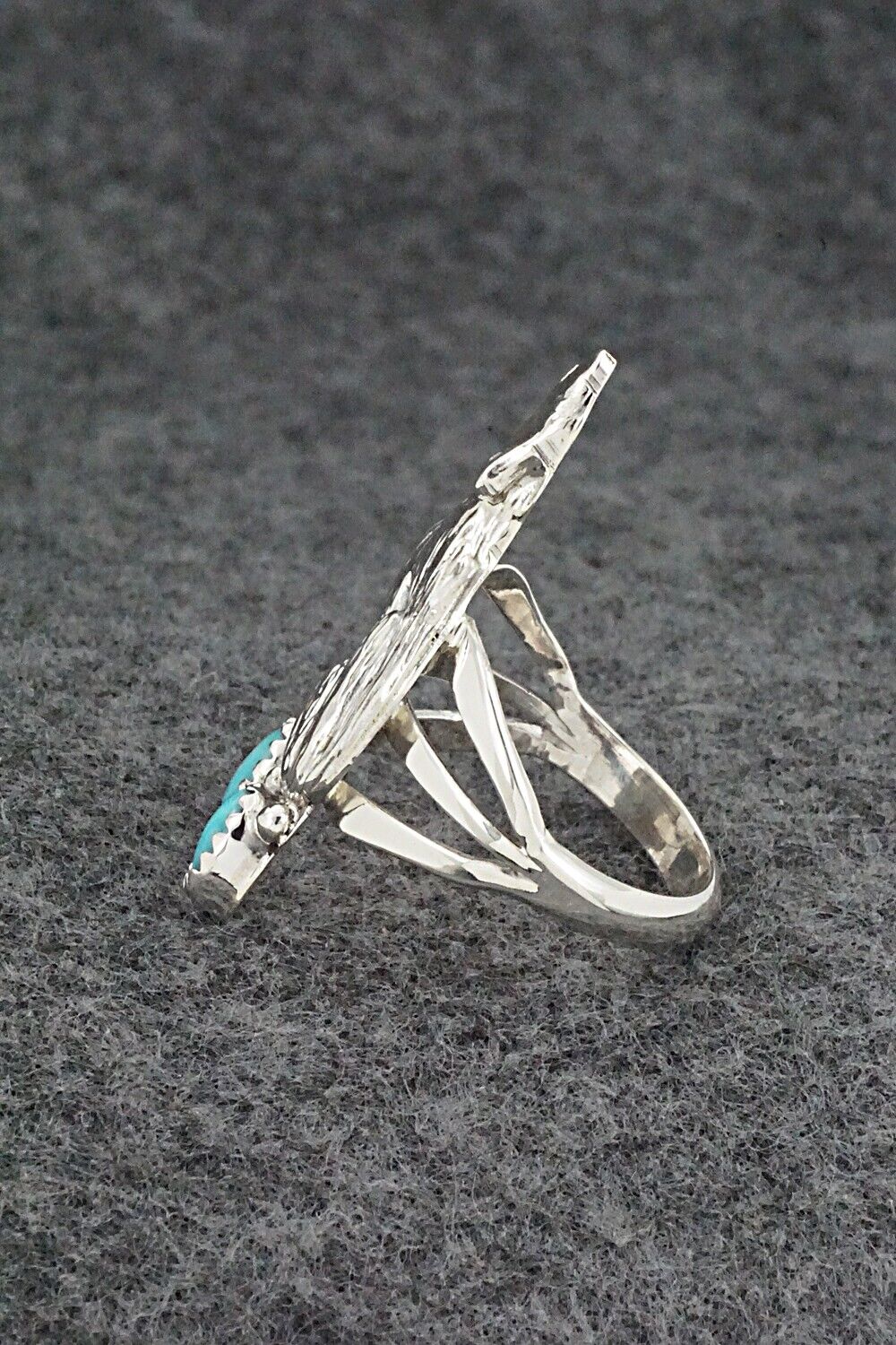 Turquoise & Sterling Silver Ring - William Begay - Size 8.25