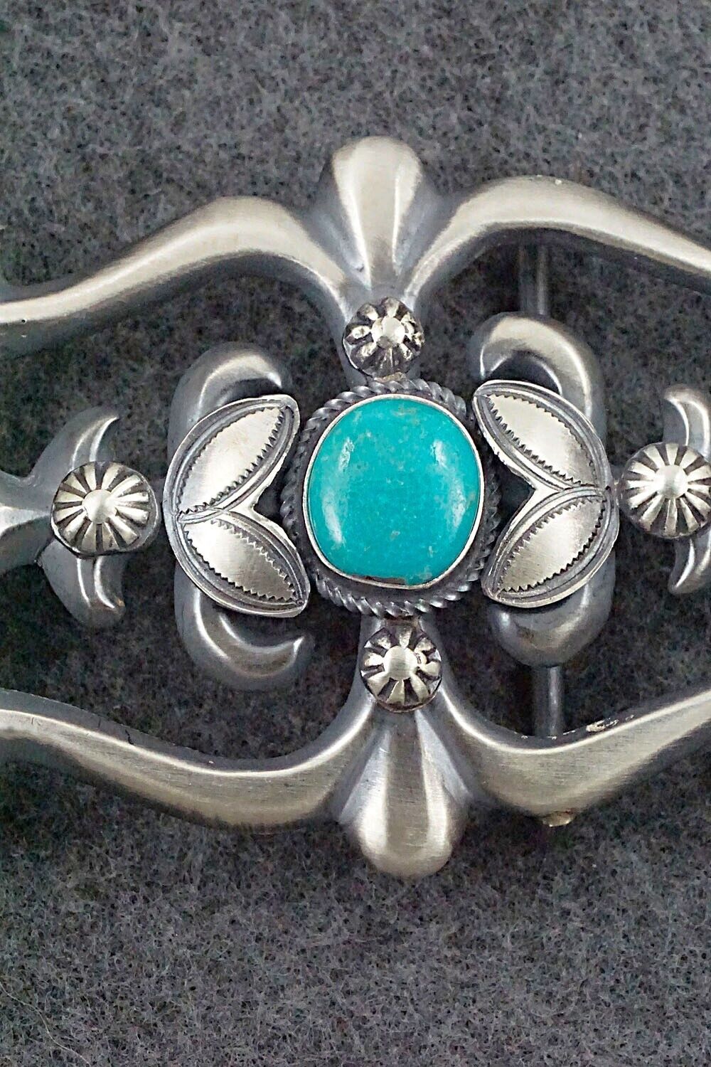 Turquoise & Sterling Silver Belt Buckle - Henry Morgan