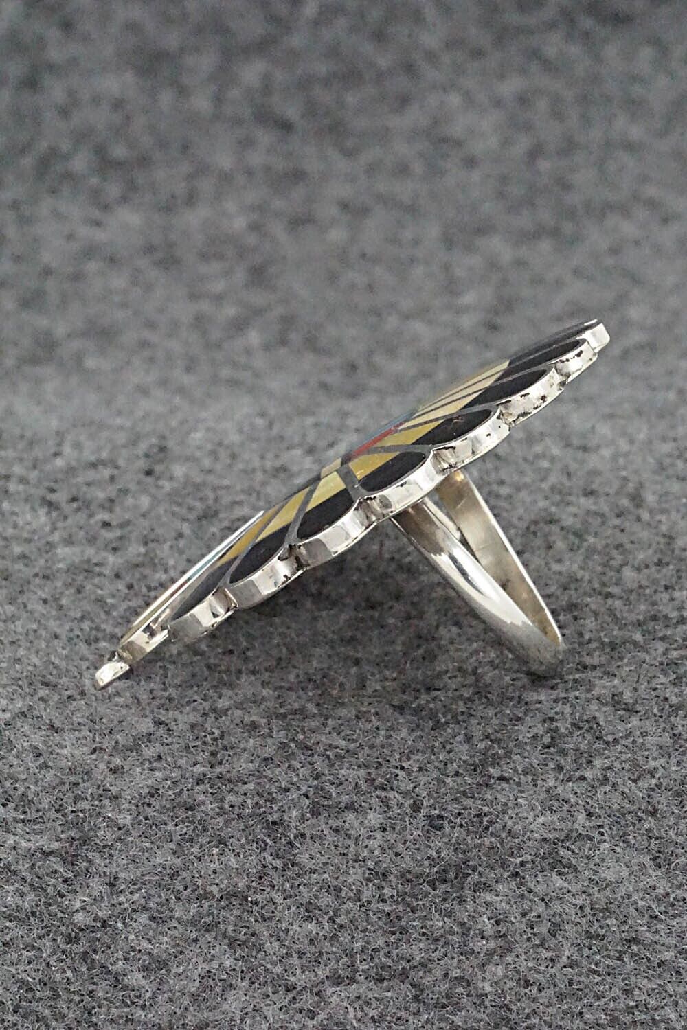 Multi-Stone & Sterling Silver Ring - April Unkestine - Size 8 Adj.