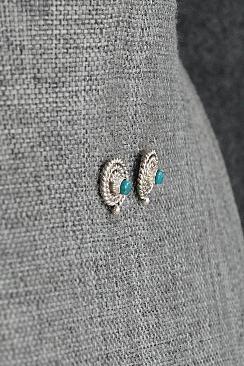 Turquoise and Sterling Silver Earrings - Gilbert Weebothee