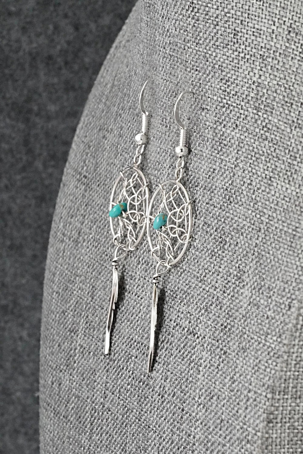 Turquoise & Sterling Silver Earrings - Lorenzo Arviso