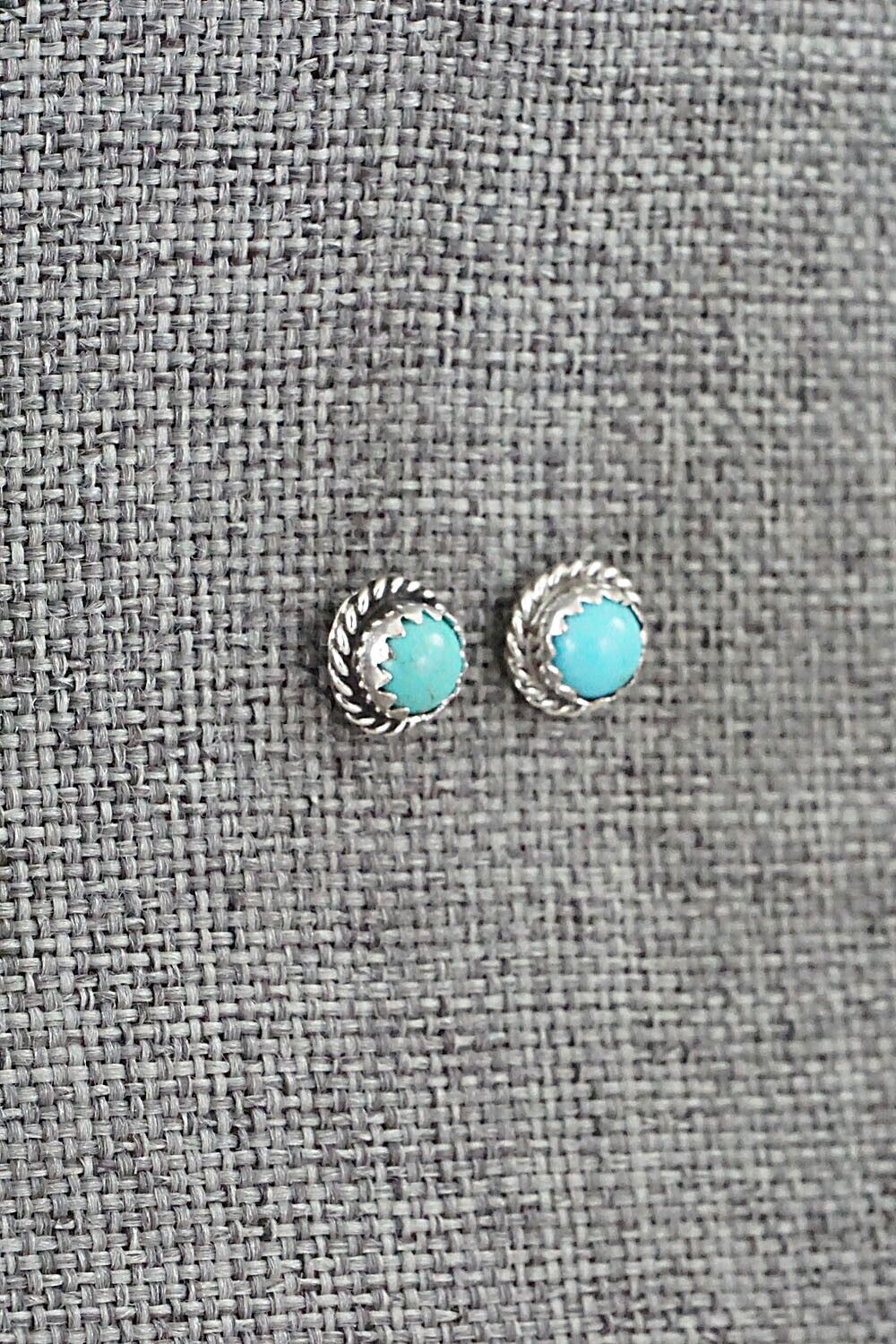 Turquoise and Sterling Silver Earrings - Esther White