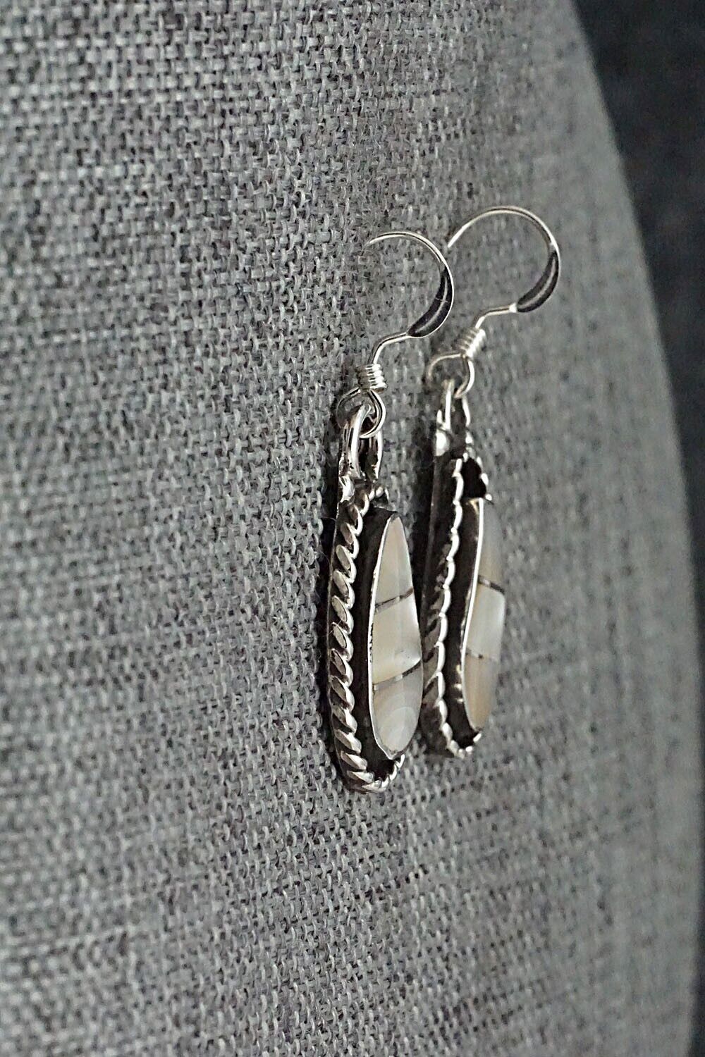 Mother of Pearl & Sterling Silver Inlay Earrings - Susie Lowsayatee
