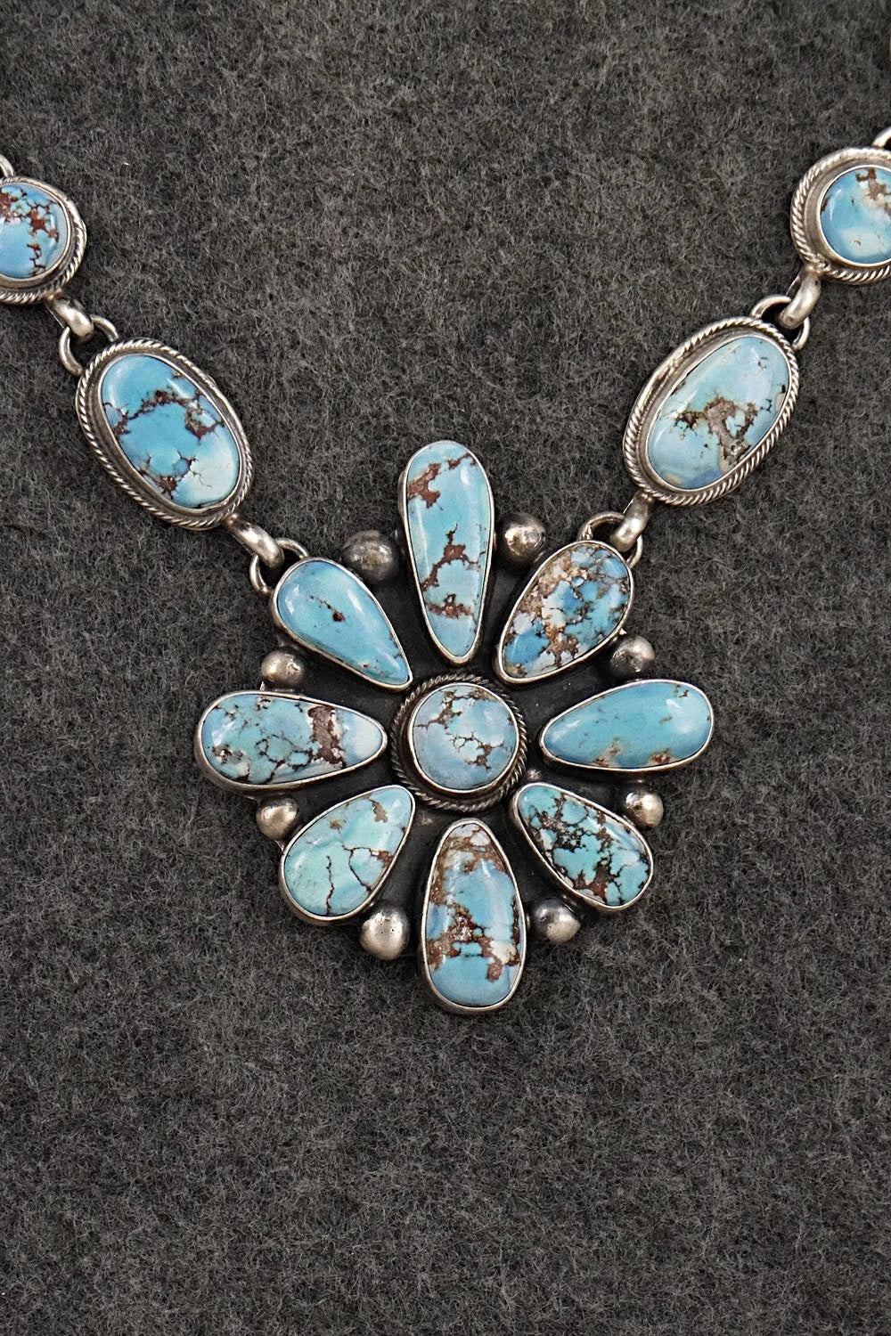 Turquoise & Sterling Silver Necklace and Earrings Set - Kathleen Livingston