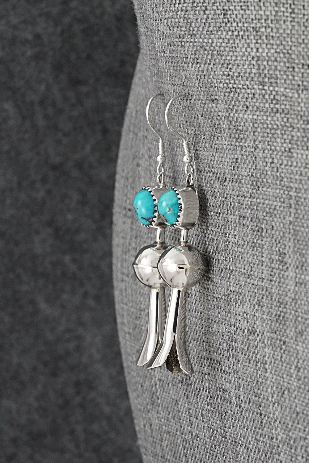 Turquoise & Sterling Silver Blossom Earrings - Emily Tsosie