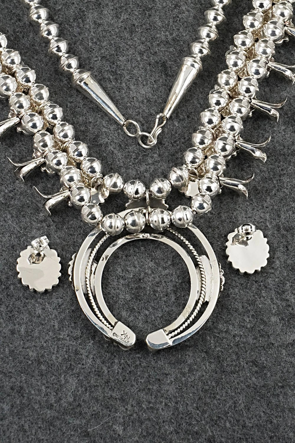 Turquoise & Sterling Silver Squash Blossom Set - Nathaniel Kurley