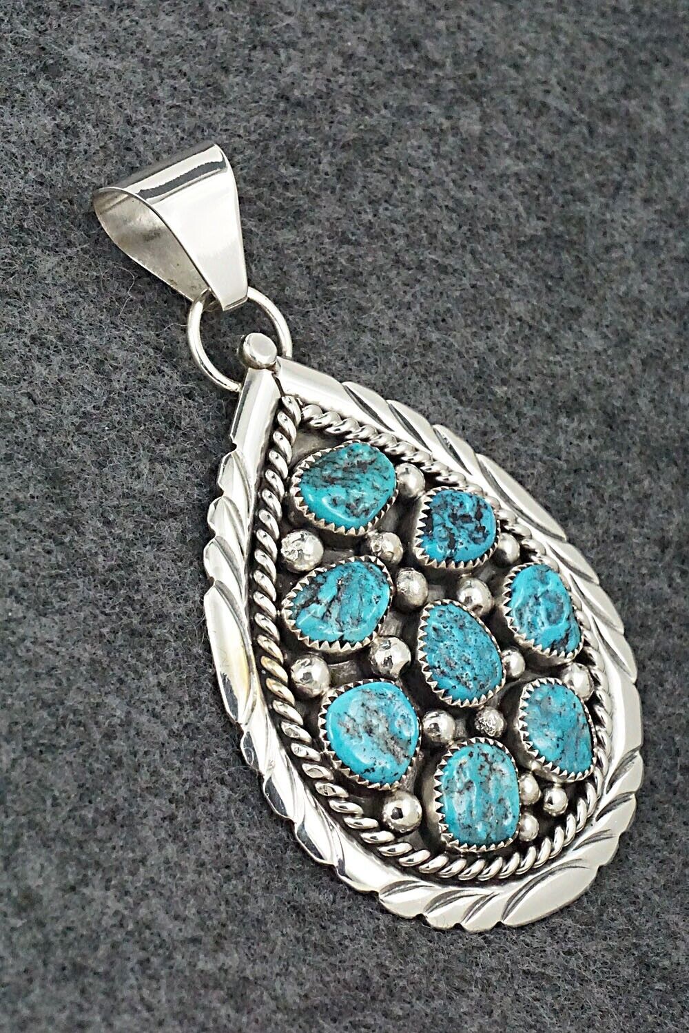 Turquoise & Sterling Silver Pendant - Chester Charley