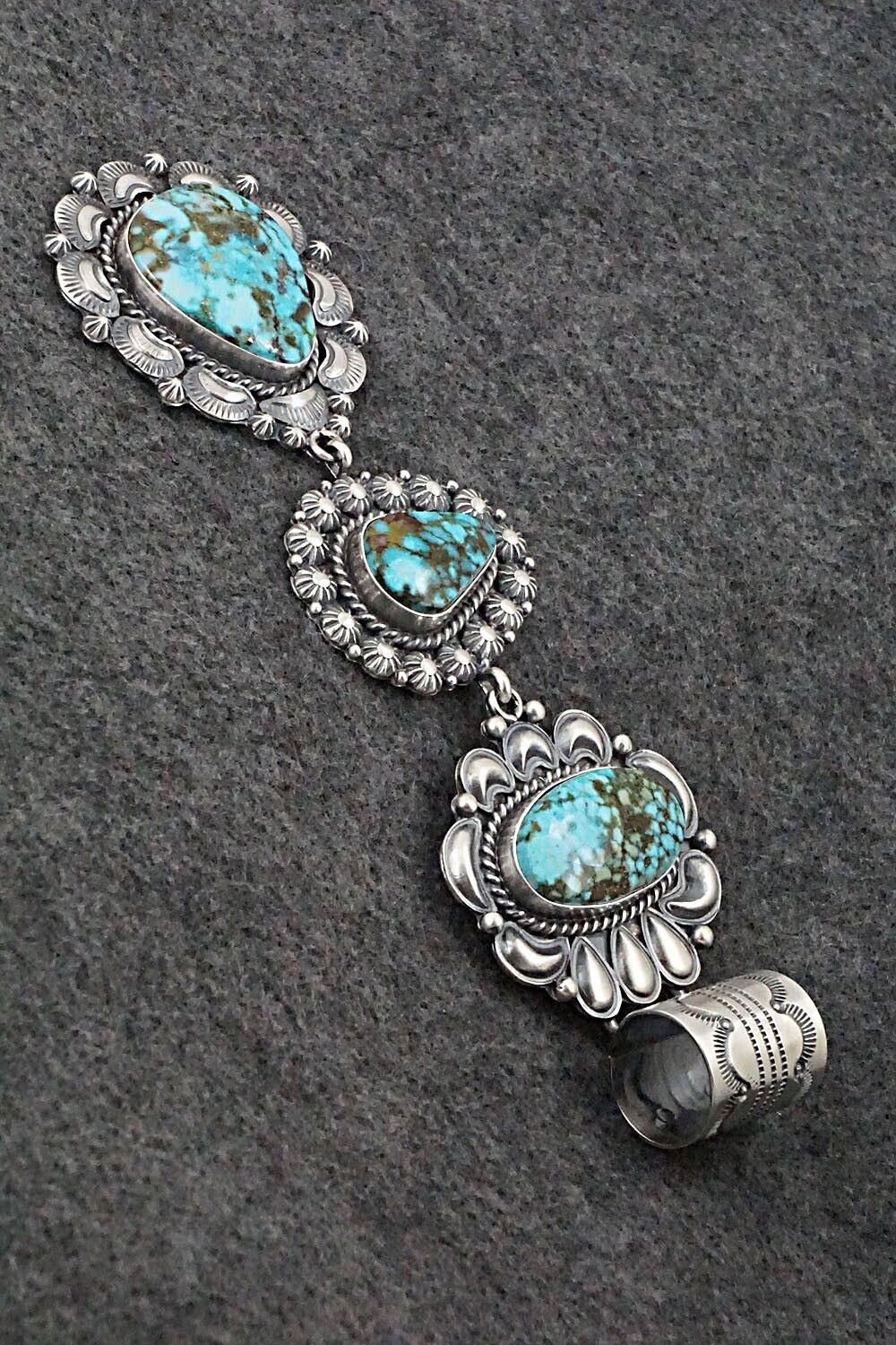 Turquoise & Sterling Silver Pendant - Raymond Delgarito