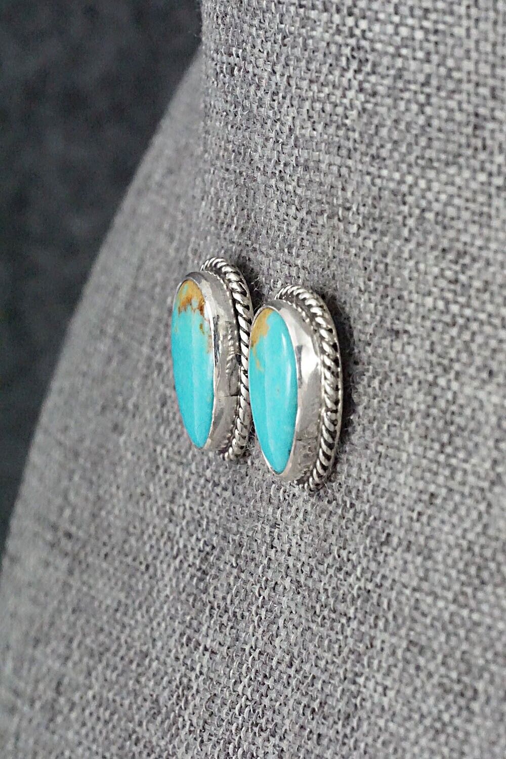 Turquoise & Sterling Silver Earrings - Marco Begaye
