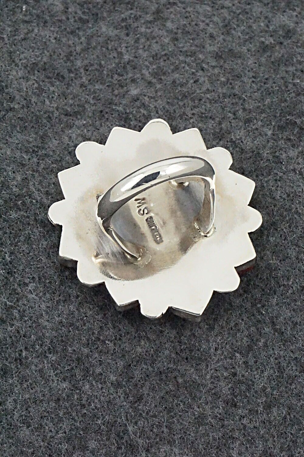 Spiny Oyster and Sterling Silver Ring - Selina Warner - Size 8