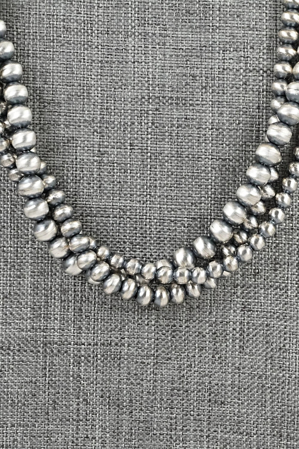 Sterling Silver Navajo Pearl Necklace 20" - Dorinda Mariano