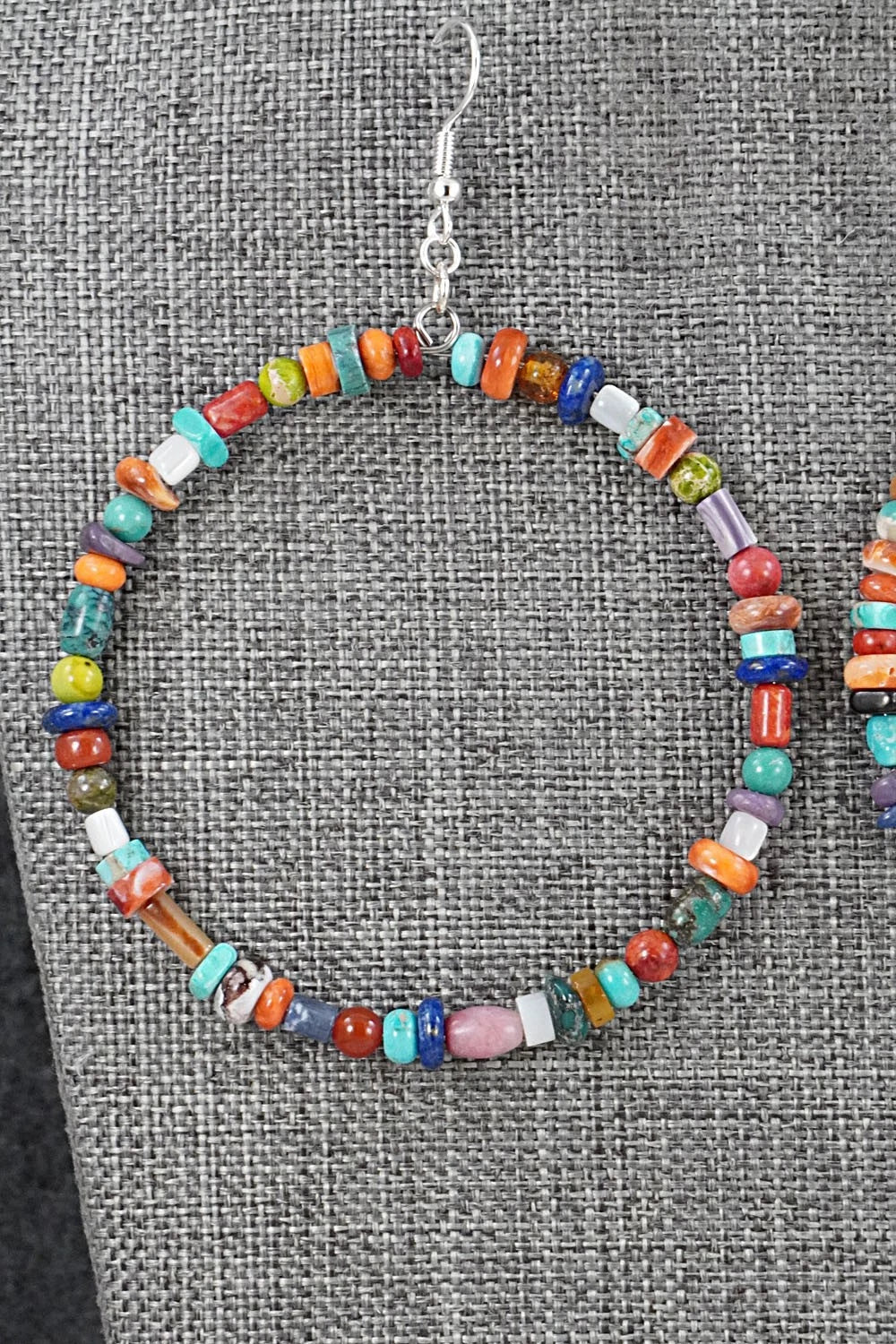 Multi-Stone & Sterling Silver Earrings - Helen Tsosie
