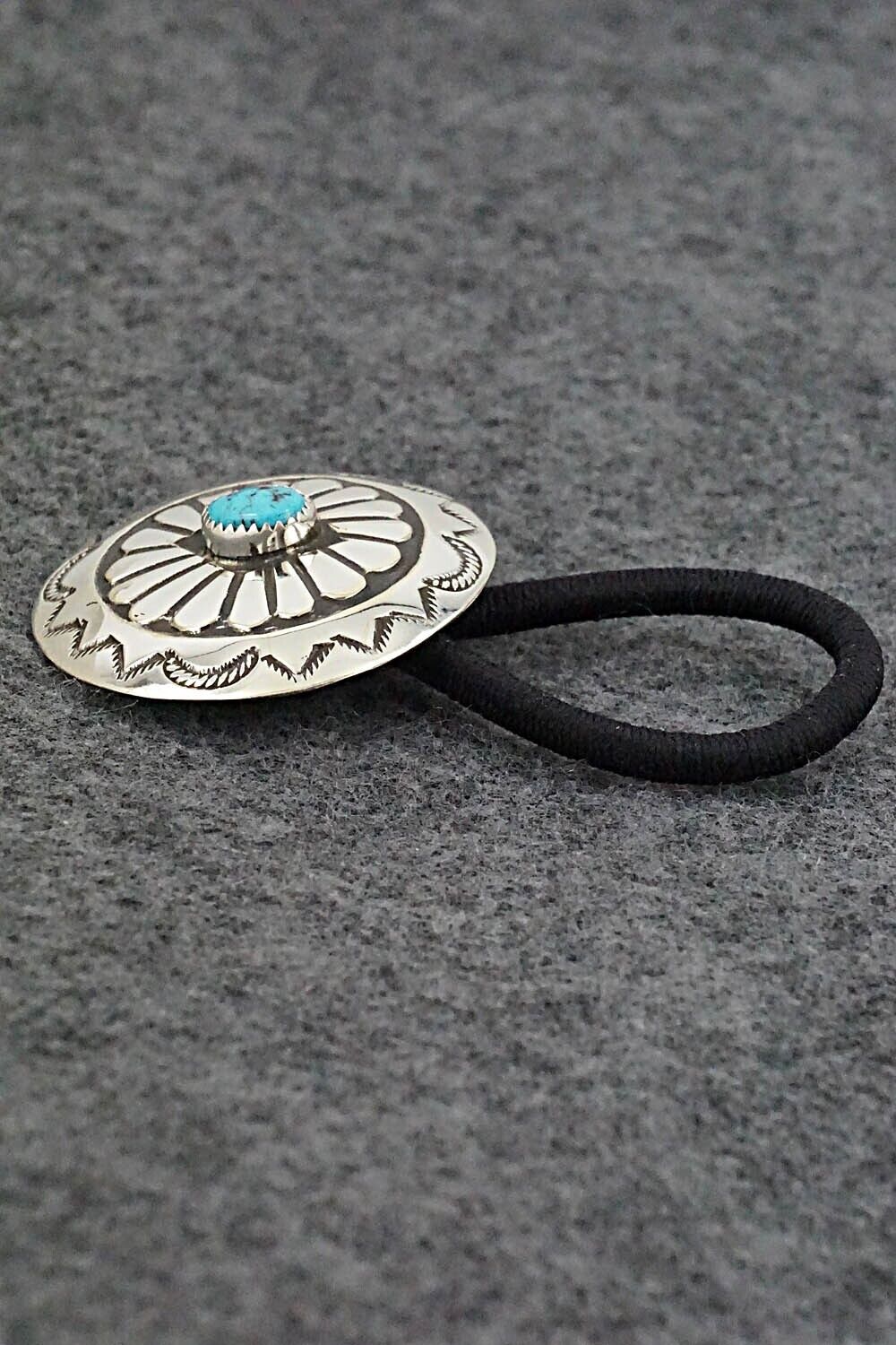 Turquoise & Sterling Silver Hair Tie - Jolene Begay