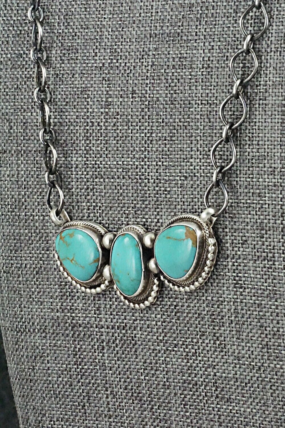 Turquoise & Sterling Silver Necklace - Kathleen Livingston