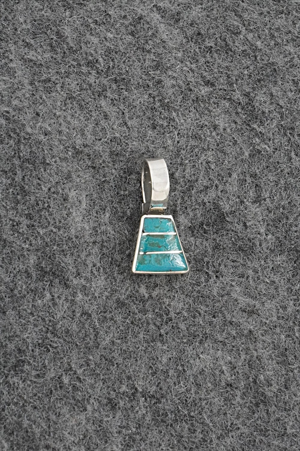 Turquoise & Sterling Silver Inlay Pendant - Michelle Haloo