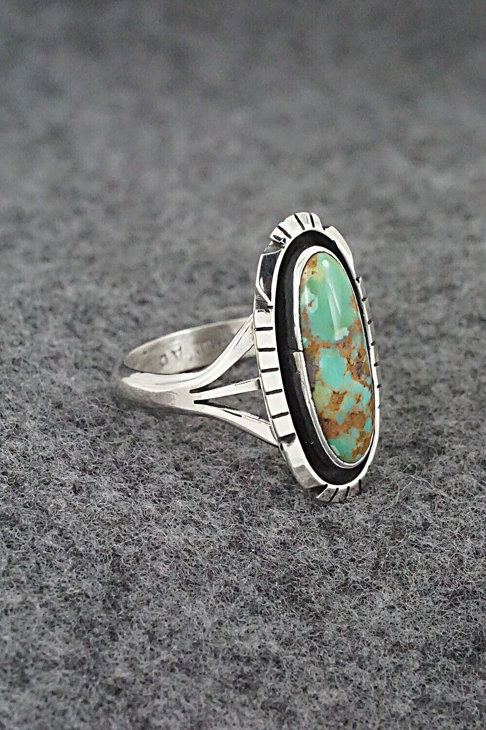 Turquoise & Sterling Silver Ring - Amos Begay - Size 9.25