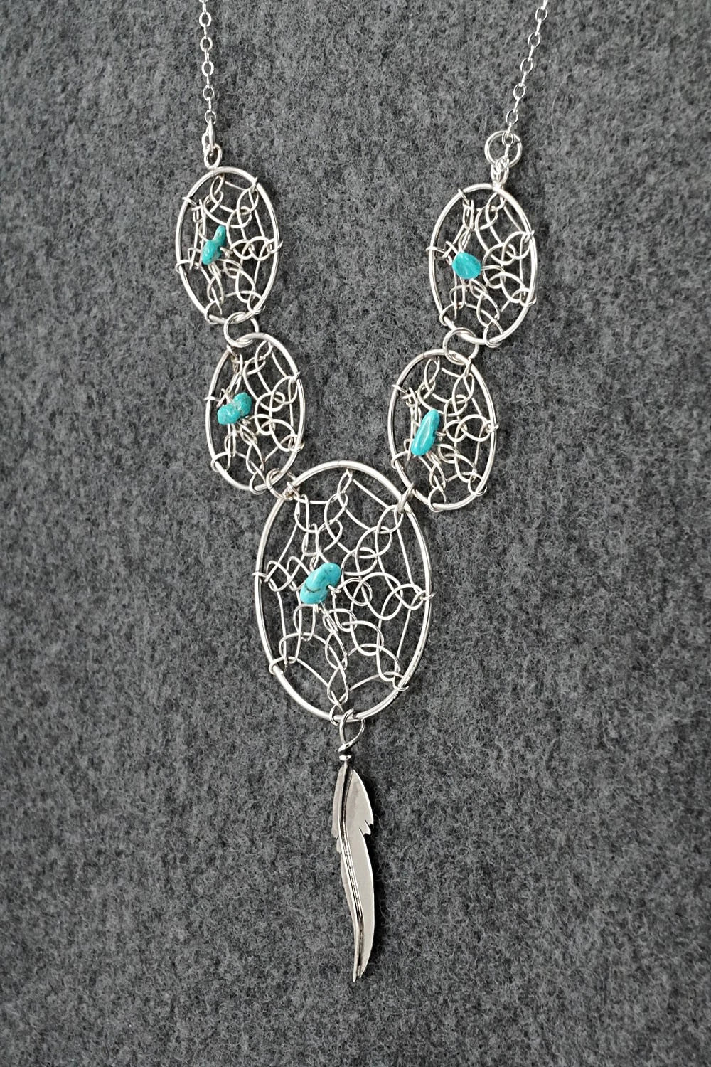 Turquoise & Sterling Silver Necklace - Lorenzo Arviso