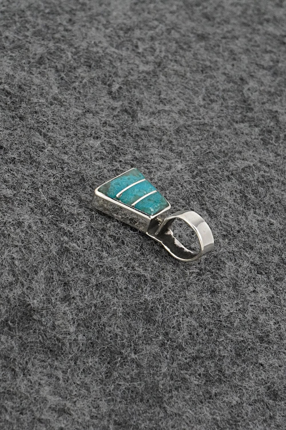 Turquoise & Sterling Silver Inlay Pendant - Michelle Haloo