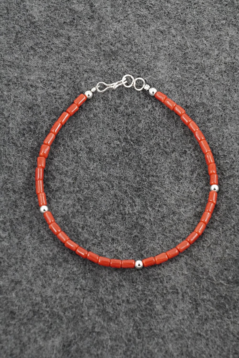 Coral & Sterling Silver Bracelet - Doreen Jake