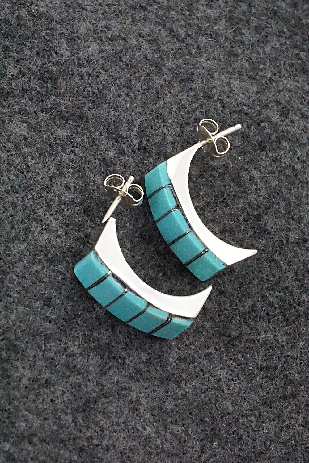 Turquoise & Sterling Silver Earrings - Lloyd Kanesta