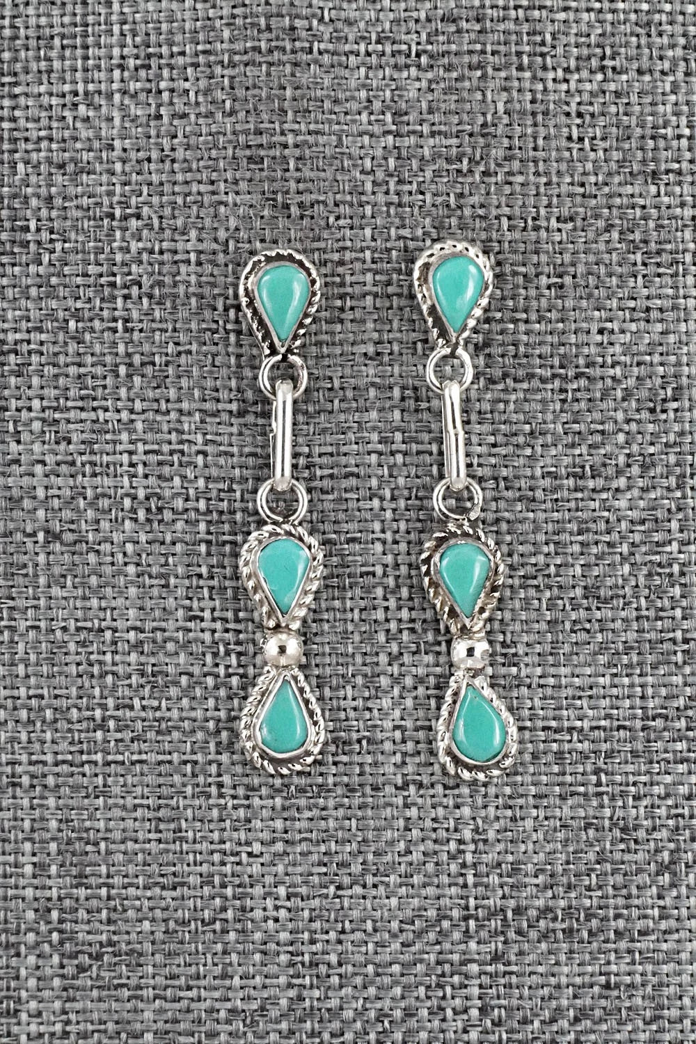 Turquoise & Sterling Silver Earrings - Carol Lateyice