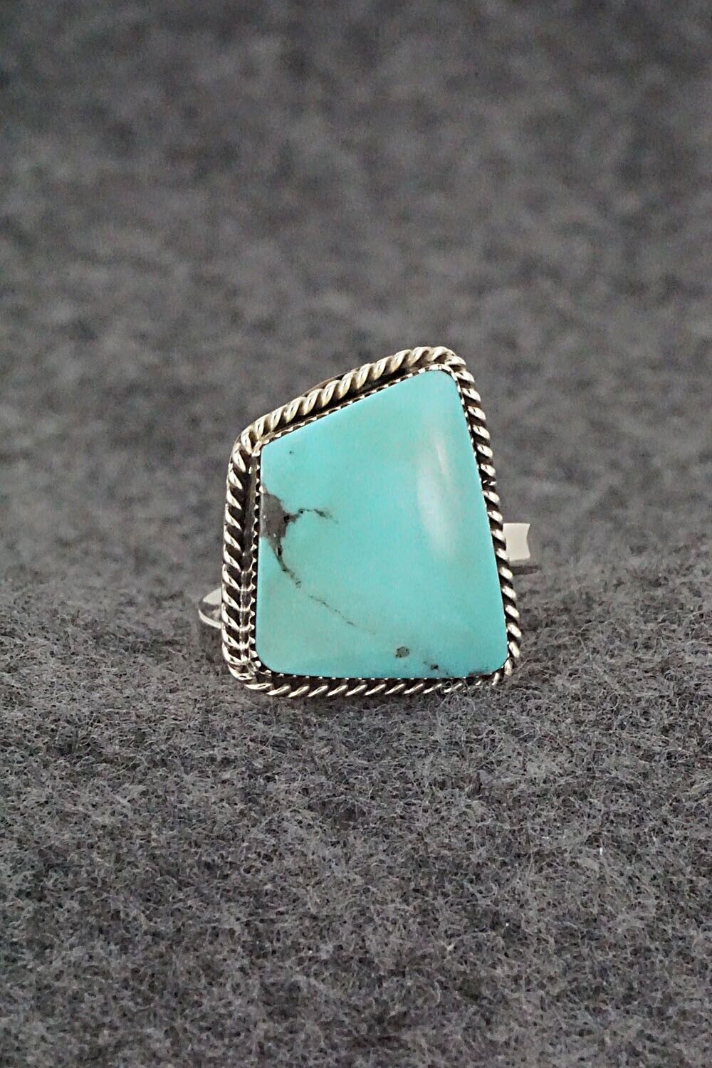 Turquoise & Sterling Silver Ring - Sheena Jack - Size 7 (Adj.)