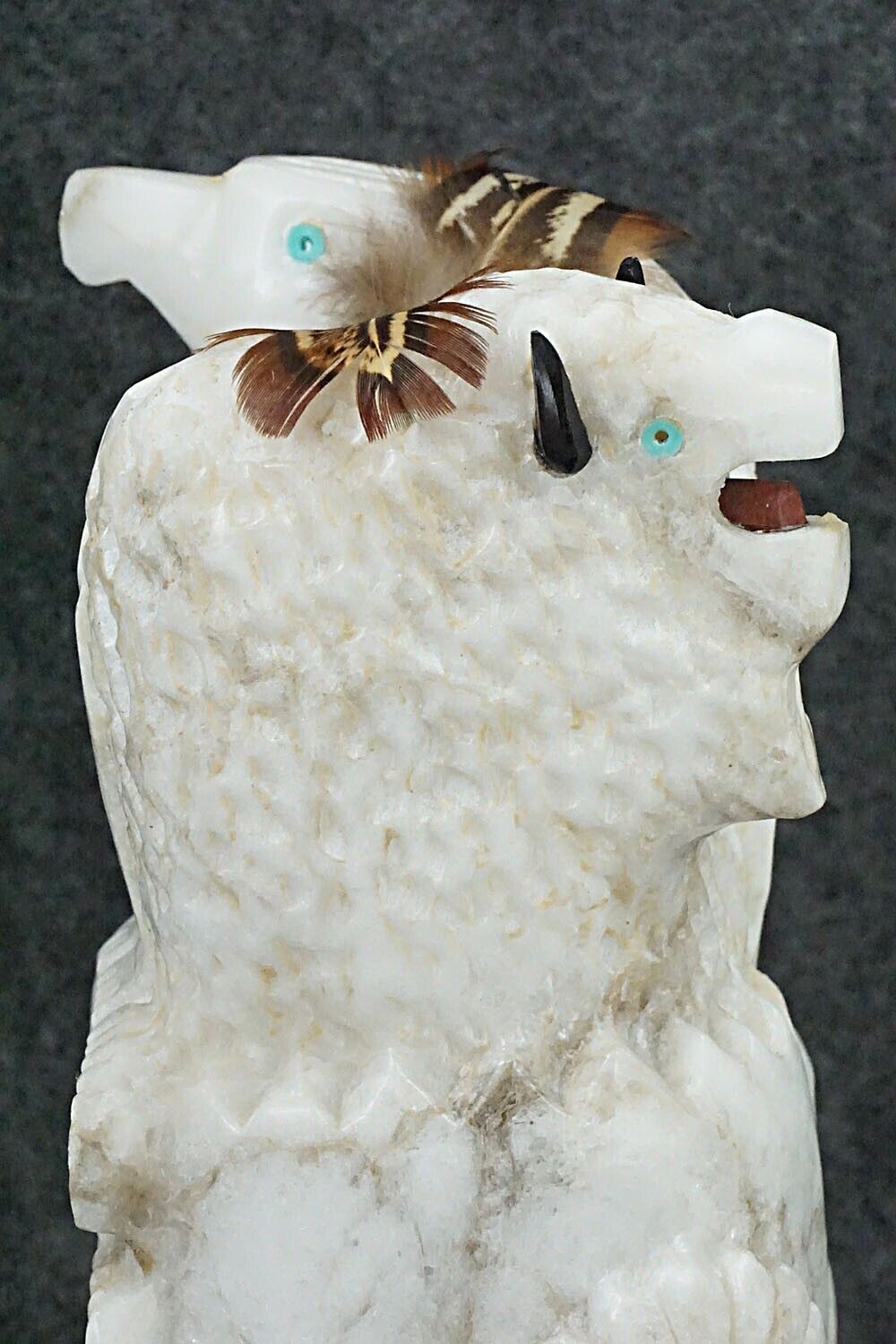 Eagle, Buffalo & Chief Navajo Fetish Carving - Ben Livingston