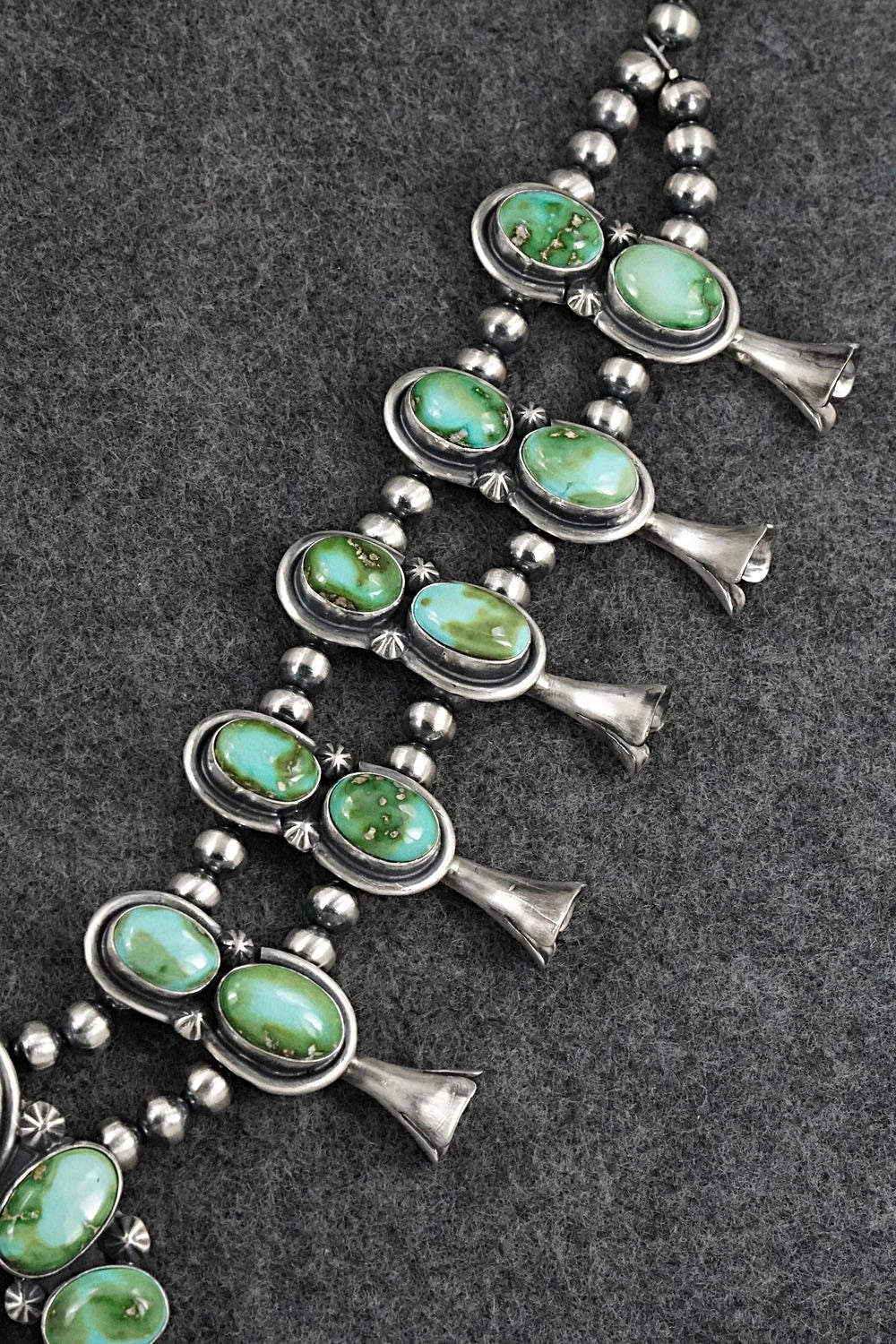 Turquoise & Sterling Silver Squash Blossom Set - Darrin Livingston