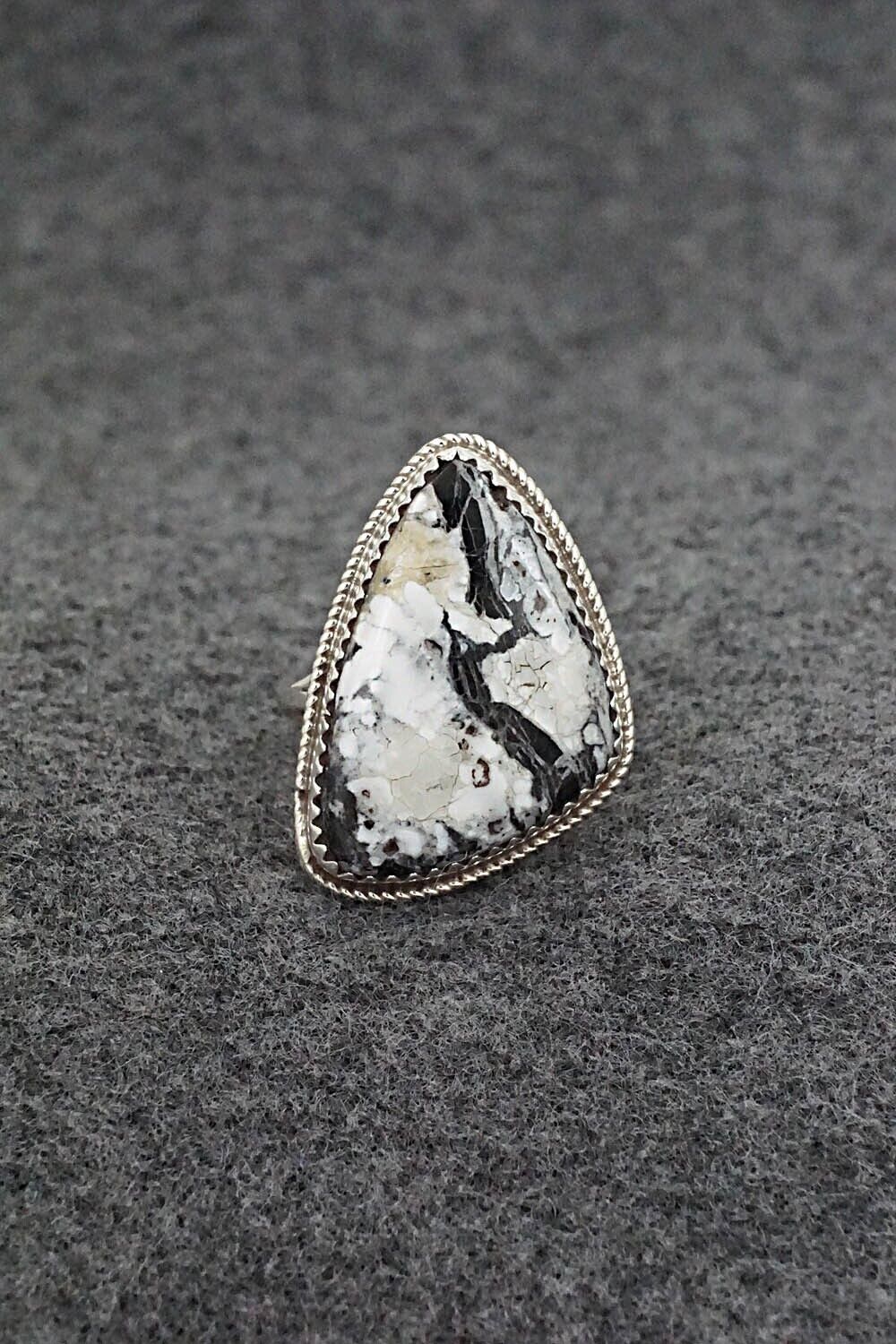 White Buffalo & Sterling Silver Ring - Ernest Hawthorne - Size 7.75