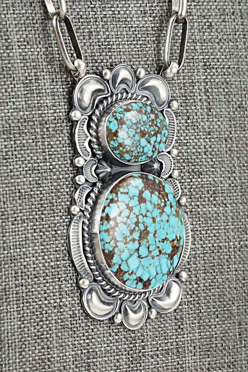 Turquoise & Sterling Silver Necklace - Raymond Delgarito