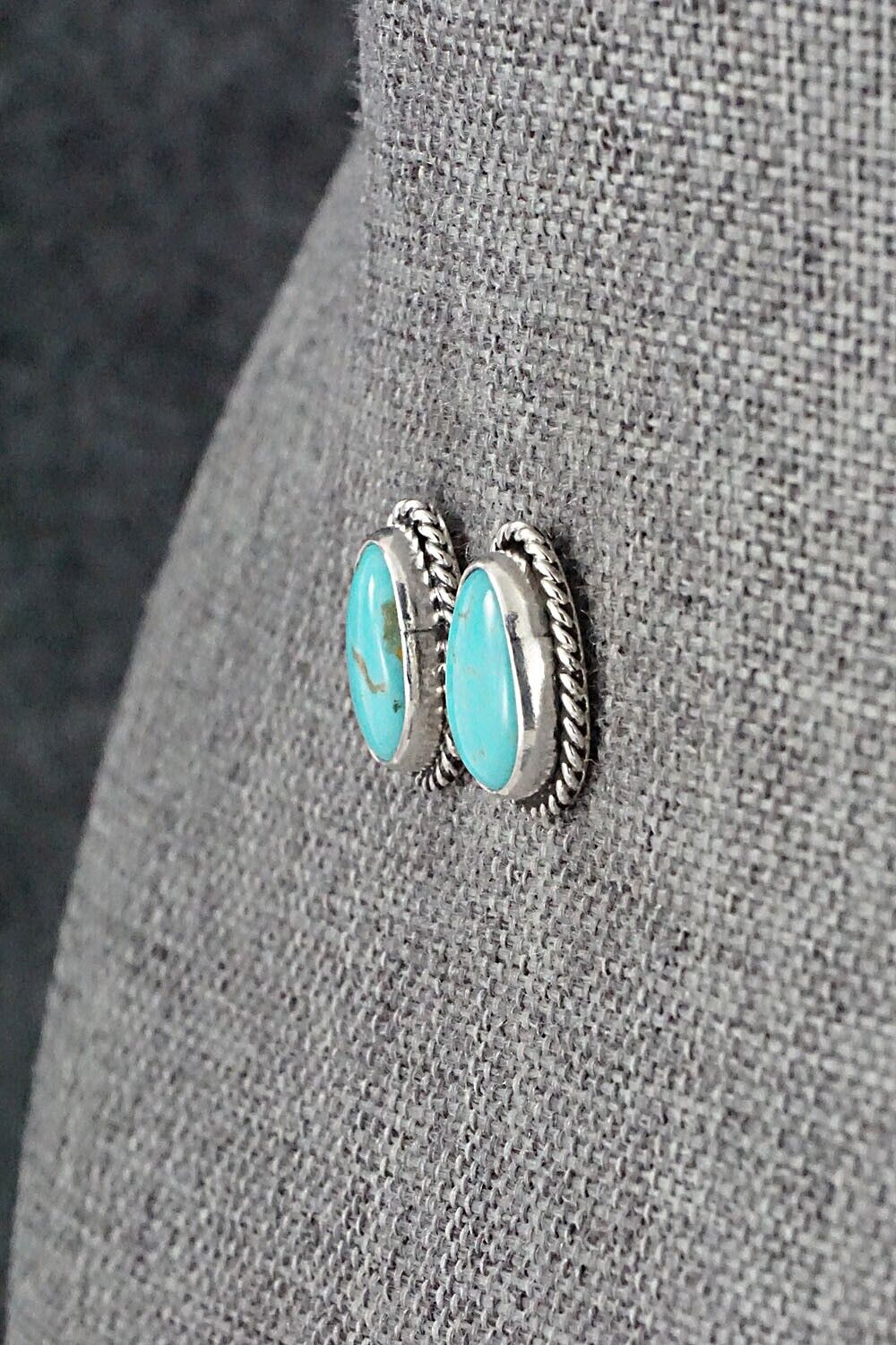 Turquoise & Sterling Silver Earrings - Marco Begaye