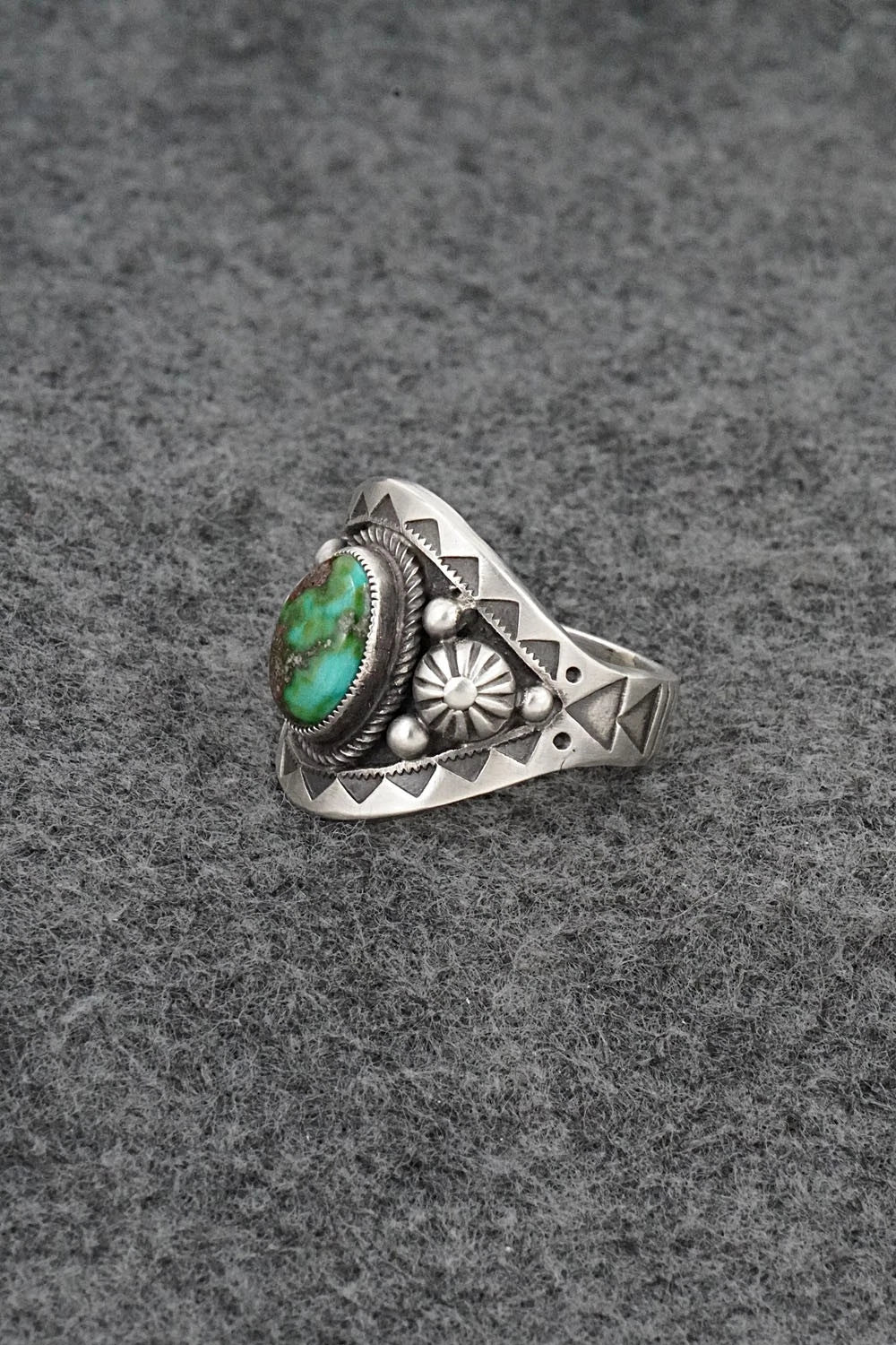 Turquoise & Sterling Silver Ring - Calvin Martinez - Size 9