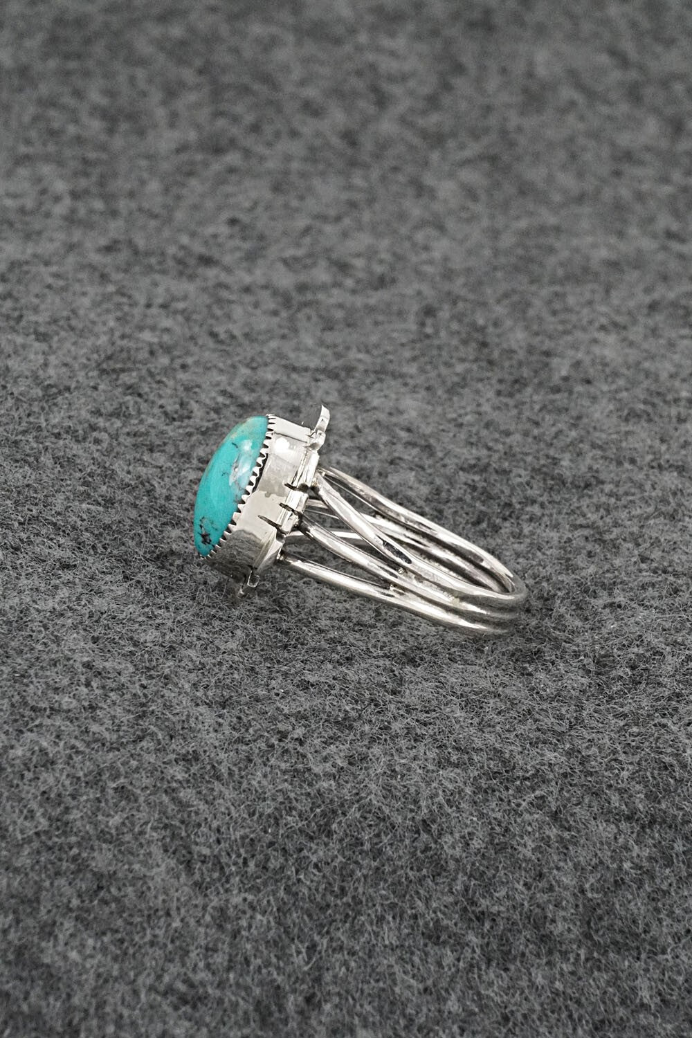 Turquoise & Sterling Silver Ring - Leona Delgarito - Size 7