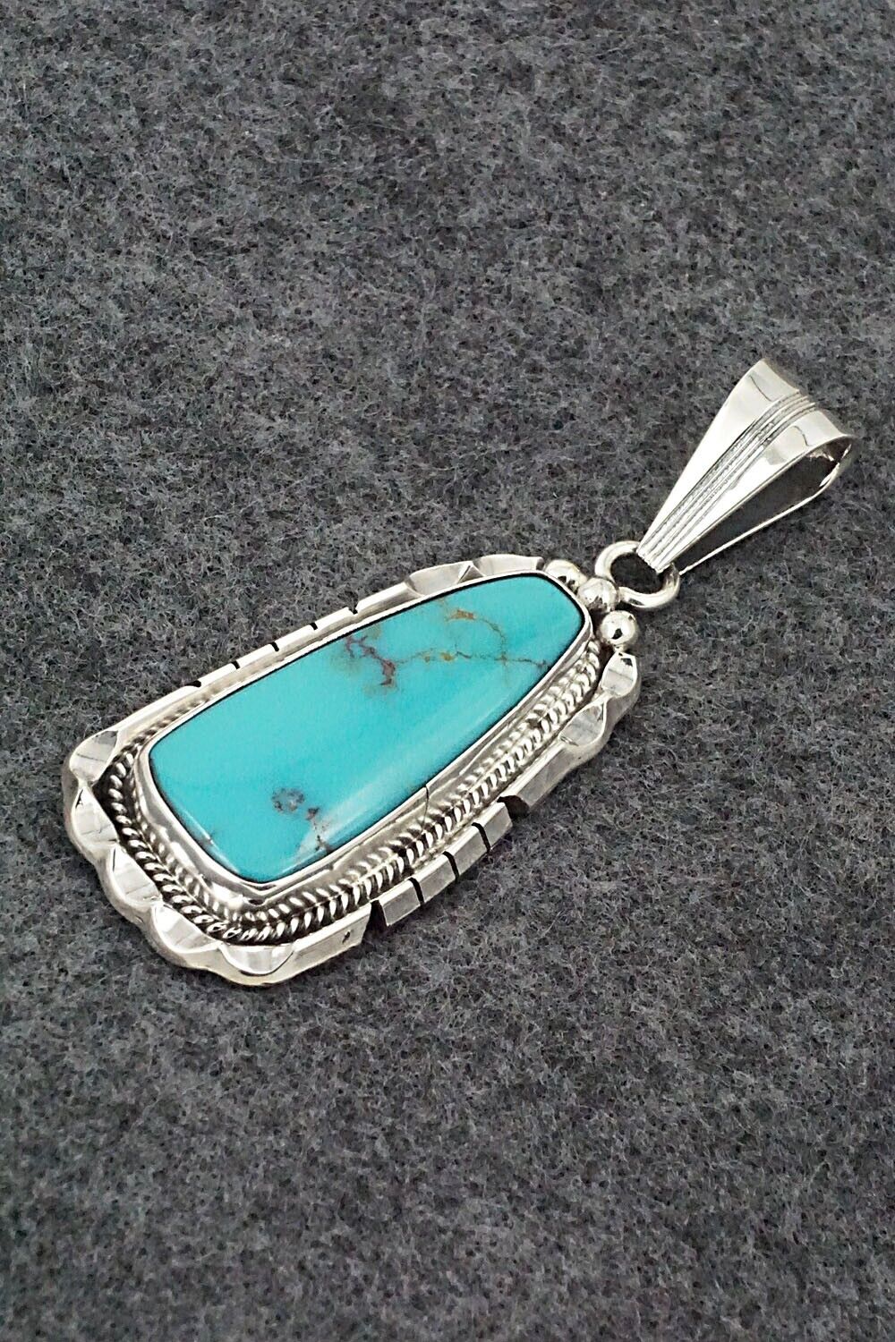 Turquoise & Sterling Silver Pendant - Samuel Yellowhair