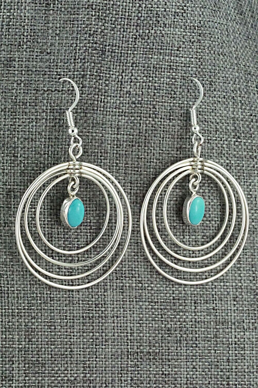 Turquoise and Sterling Silver Earrings - Edith Kee