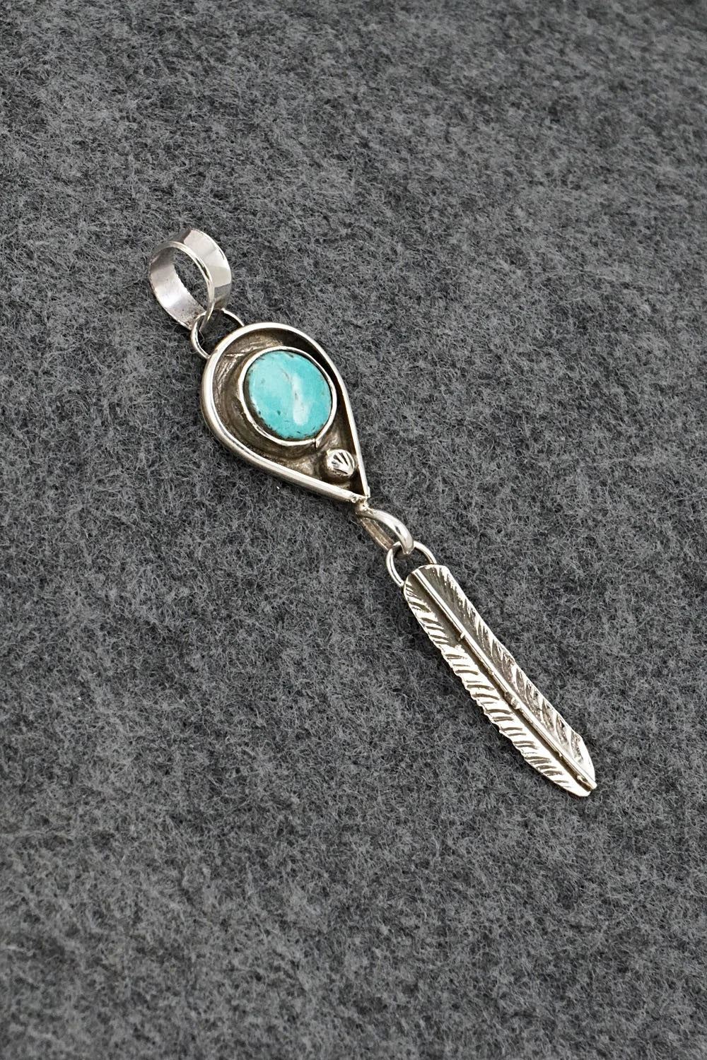 Turquoise & Sterling Silver Pendant - Priscilla Reeder