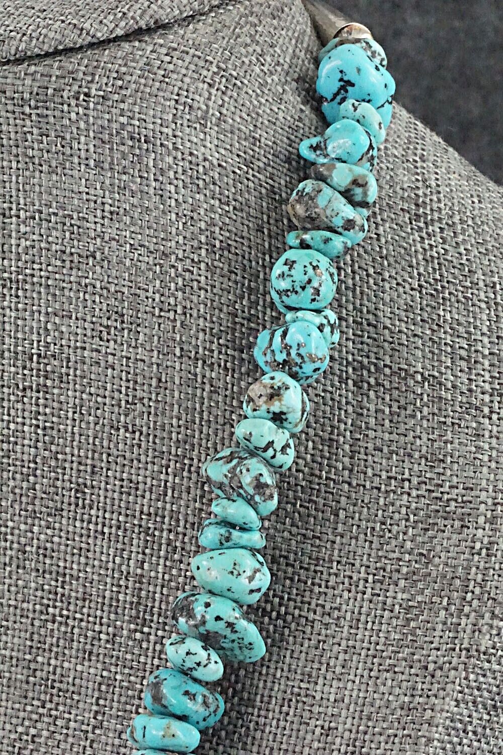 Turquoise & Sterling Silver Necklace 22" - Louise Joe