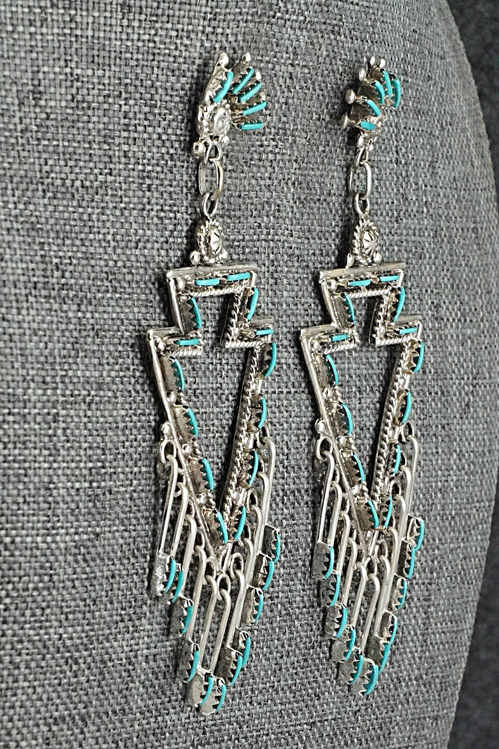 Turquoise & Sterling Silver Earrings - Kevin Leekity
