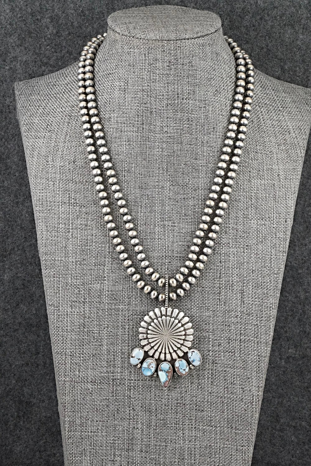 Turquoise & Sterling Silver Necklace - Tom Lewis