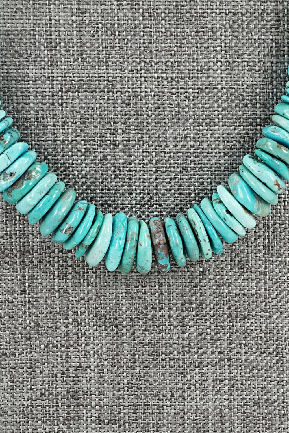 Turquoise & Sterling Silver Necklace 22" - Doreen Jake