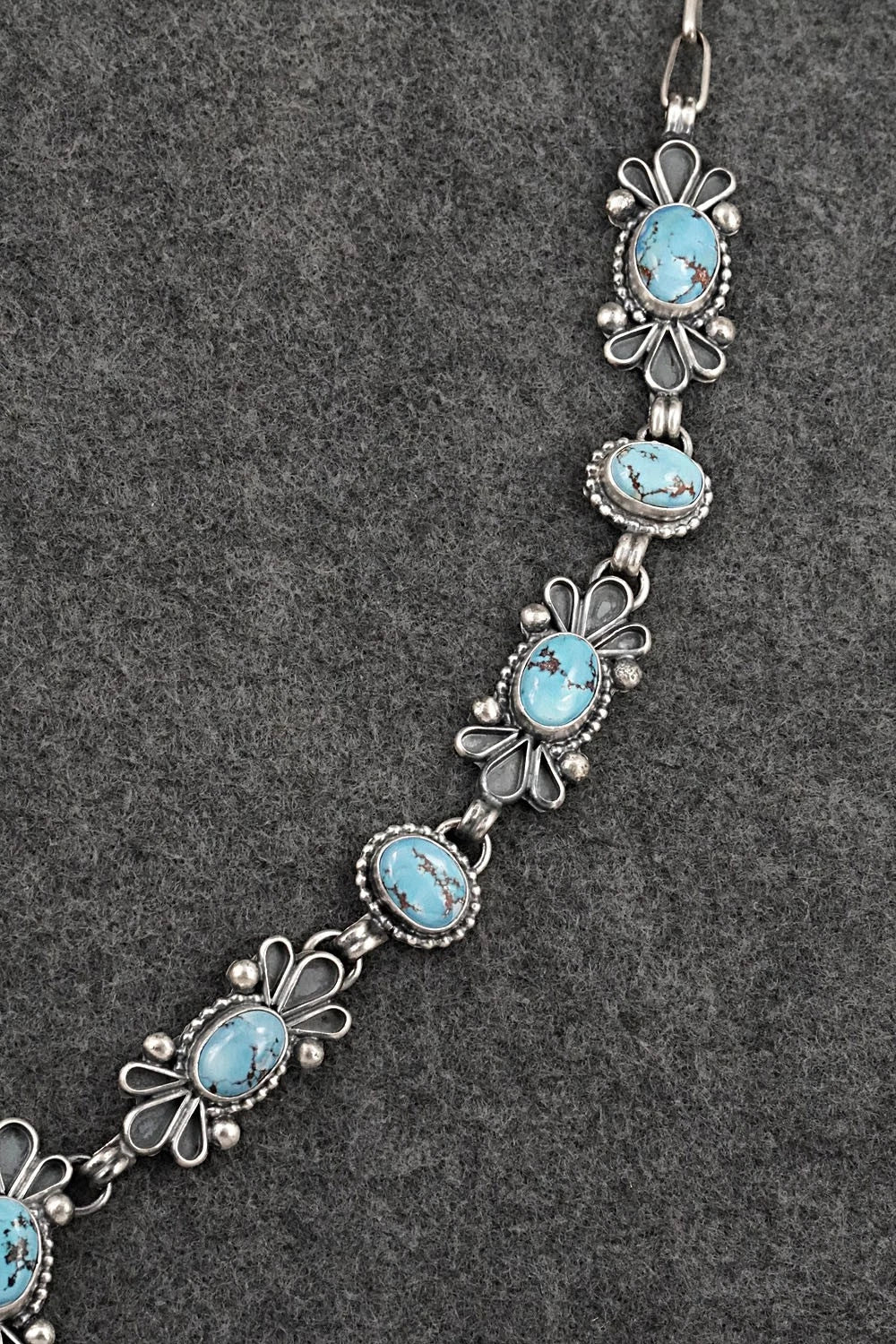 Turquoise & Sterling Silver Necklace and Earrings Set - Darrin Livingston