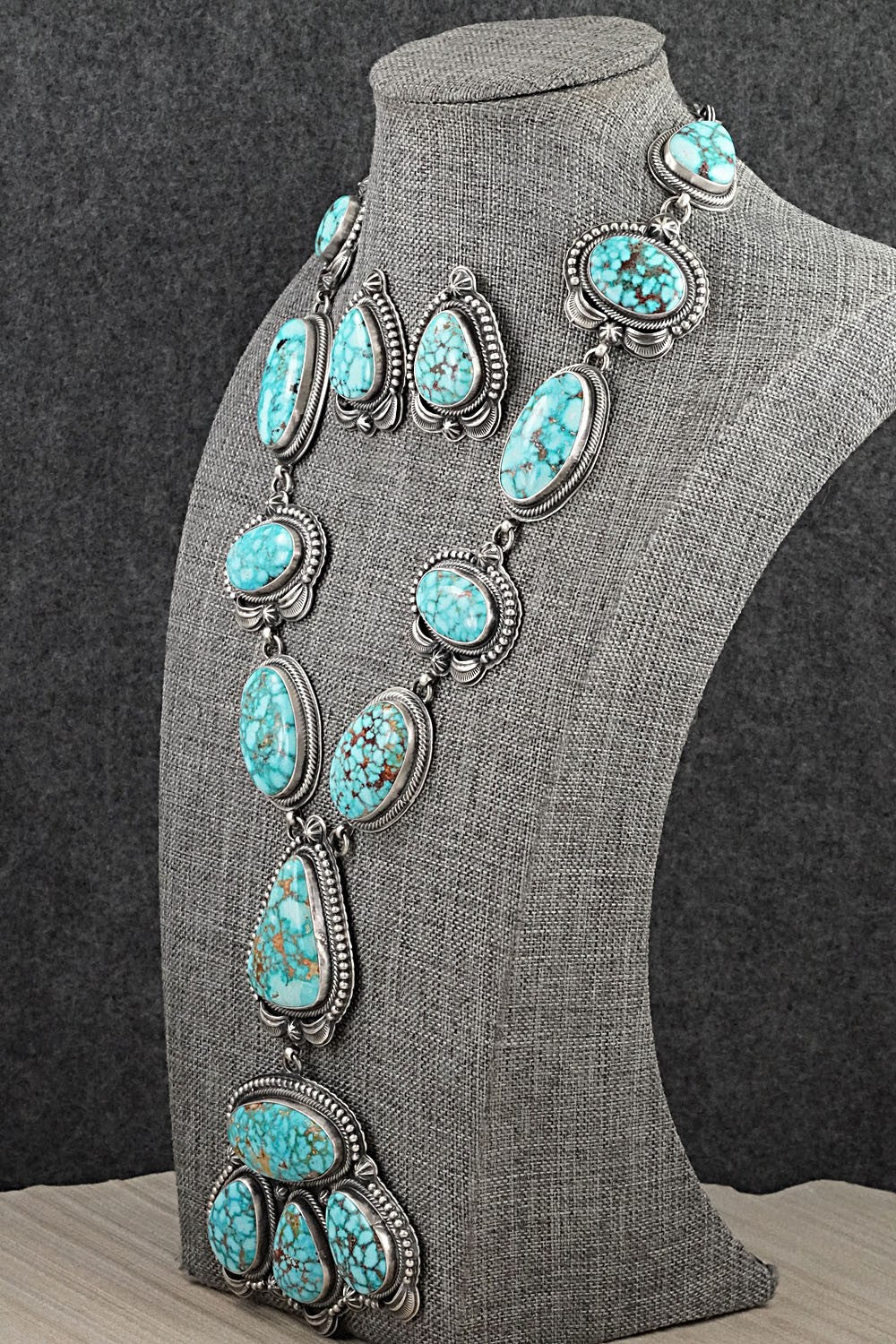 Turquoise & Sterling Silver Necklace and Earrings Set - Randy Boyd