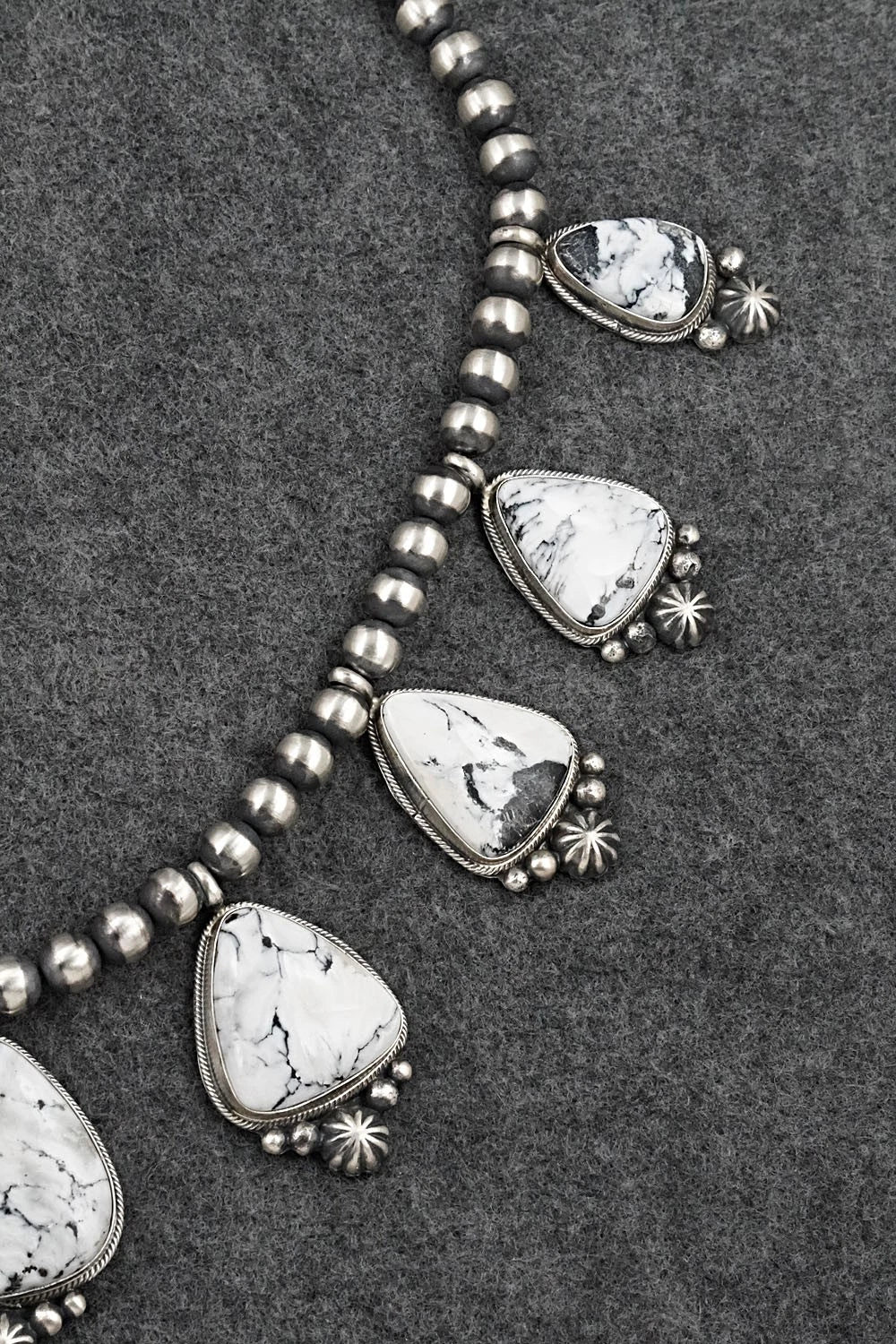 White Buffalo & Sterling Silver Necklace and Earrings Set - Darrin Livingston
