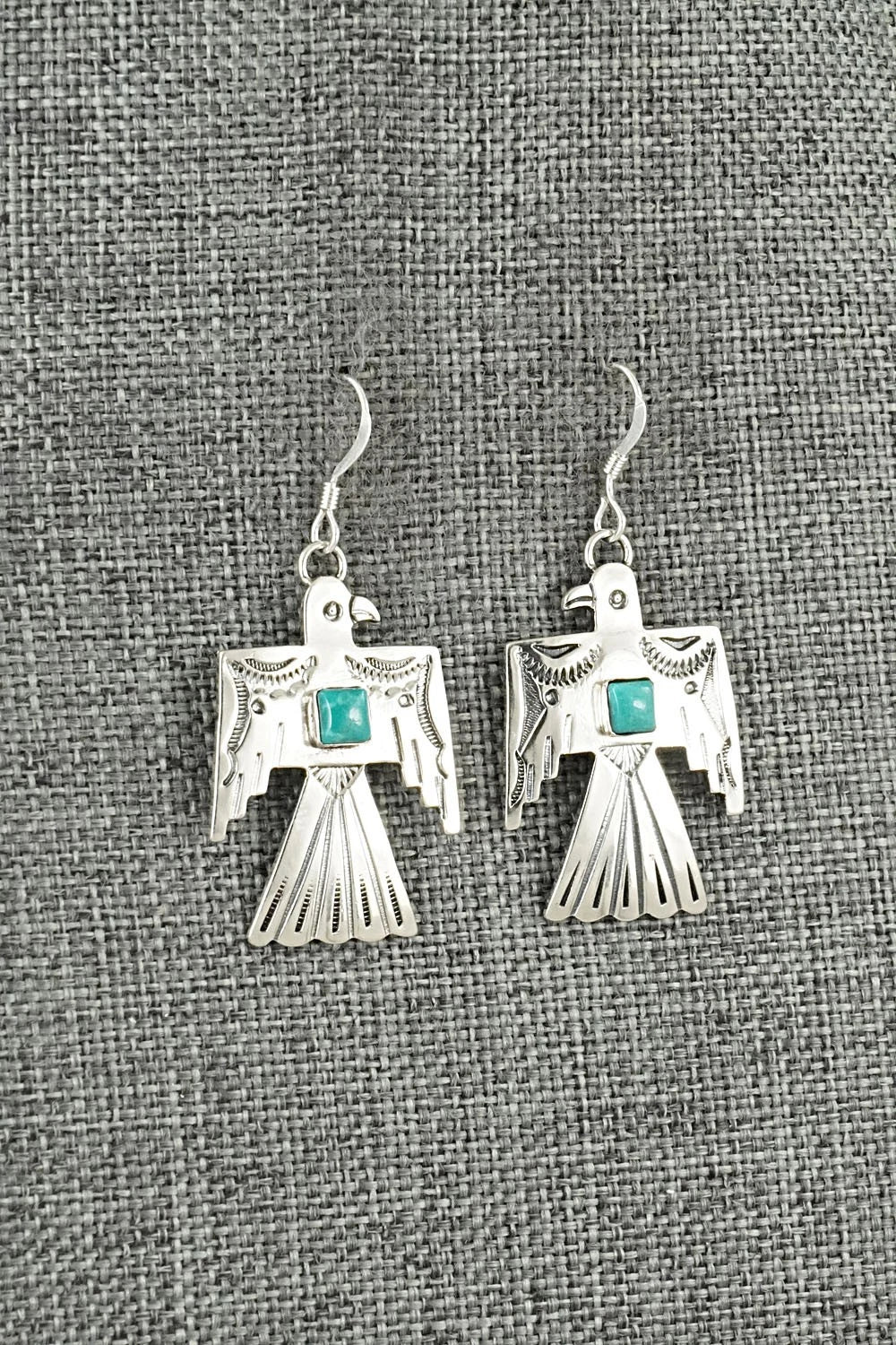 Turquoise & Sterling Silver Earrings - Jeremy Delgarito