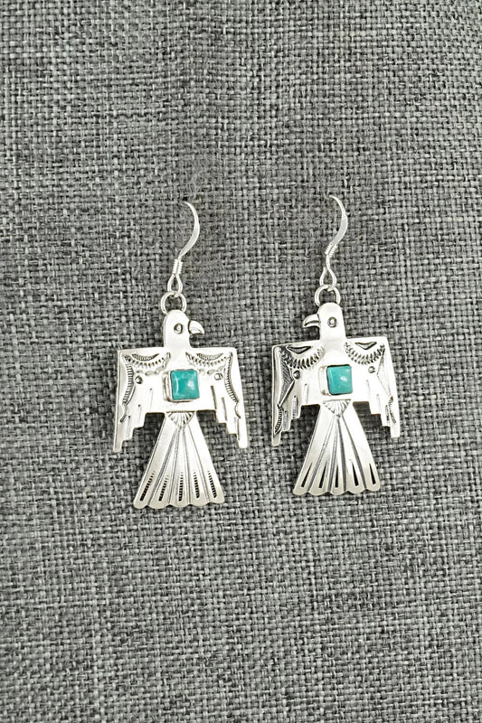 Turquoise & Sterling Silver Earrings - Jeremy Delgarito