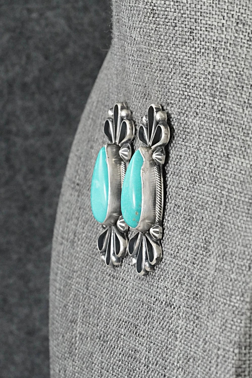 Turquoise & Sterling Silver Earrings - Bobby Johnson