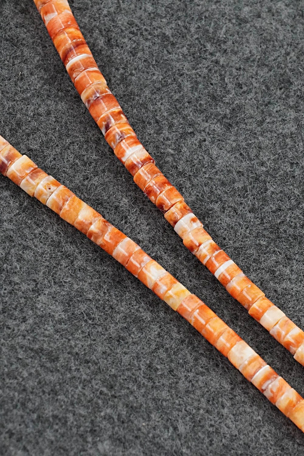 Spiny Oyster & Sterling Silver Necklace 18" - Doreen Jake